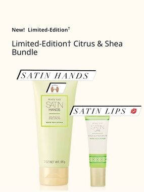 Mary Kay Satin Hands & Satin Lips Citrus & Shea Bundle - light green